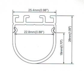 Super Wide 22.8mm LED Channel Slim LED Profile(H):28mm X 25.4mm(W) 1 meter (39.4inch) LED Line lighting Channel