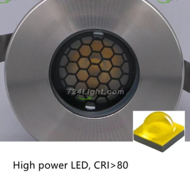 4PCS Pack 3W IP67 Waterproof LED Underground Light DC12-24V Stainless Steel Aluminum Outdoor Anti-Glare Honeycomb LED Step Light