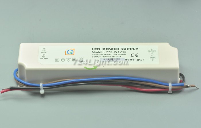 75 Watt LED Power Supply 12V 6.25A LED Power Supplies Waterproof IP67 For LED Strips LED Light