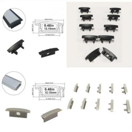 (image for) 10pcs/5 Pair-Pack End Caps for LED Aluminum Channel