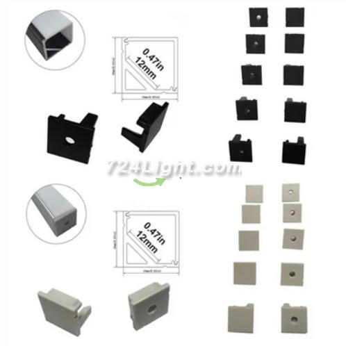 (image for) 10pcs/5 Pair-Pack End Caps for LED Aluminum Channel