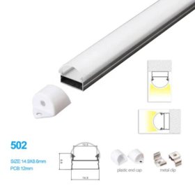 14.9*8.6MM LED Aluminum Profile with Semiround Milky White Cover for Ceiling or Wall Mounted