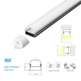 14.9*8.6MM LED Aluminum Profile with Semiround Milky White Cover for Ceiling or Wall Mounted
