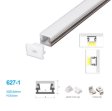 (image for) 8*8MM LED Aluminum Profile with Flat Milky White Cover Surface Mounting for LED Strip System