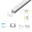 (image for) 8*8MM LED Aluminum Profile with Flat Milky White Cover Surface Mounting for LED Strip System