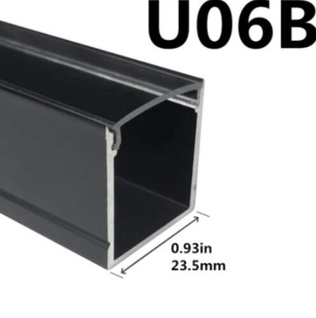 (image for) Black Aluminum Channel U06 24x24mm U Shape LED Aluminum Profile Kit for LED Strip Installation