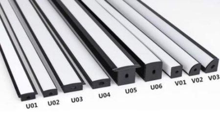 (image for) Black Aluminum Channel U06 24x24mm U Shape LED Aluminum Profile Kit for LED Strip Installation