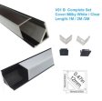 (image for) Black Corner LED Profile V01 16x16mm V-Shape Vertical Angle Cover Corner Mounting LED Aluminum Channel Extrusion