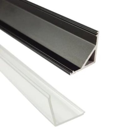 (image for) Black Corner LED Profile V01 16x16mm V-Shape Vertical Angle Cover Corner Mounting LED Aluminum Channel Extrusion