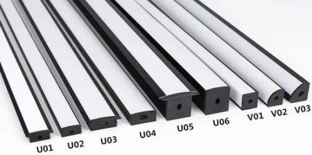 (image for) Black LED Profile U02 9x17mm U-Shape LED Aluminum Channel System