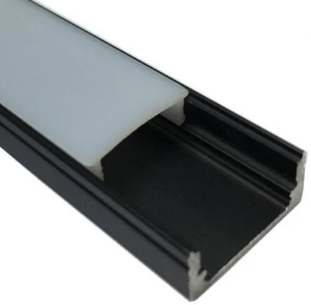 (image for) Black LED Profile U02 9x17mm U-Shape LED Aluminum Channel System