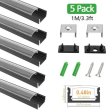 (image for) Black LED Profile U02 9x17mm U-Shape LED Aluminum Channel System