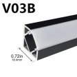 (image for) Black LED Profile V03 18x18mm V-Shape Corner LED Aluminum Channel System