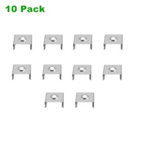 10pcs Clear Metal U or V Mounting Clips for U-Shape and V-Shape LED Strip Aluminum Channel (Fit Model U01, U02, U03, U04, U05, U06, V01, V02,V03)