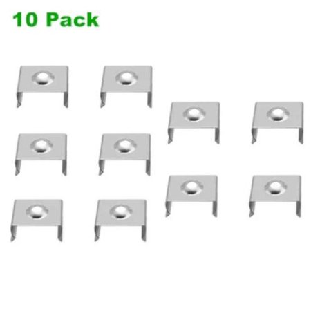 (image for) 10pcs Clear Metal U or V Mounting Clips for U-Shape and V-Shape LED Strip Aluminum Channel (Fit Model U01, U02, U03, U04, U05, U06, V01, V02,V03)