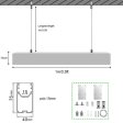(image for) 5 Pack H4075 Big Aluminum Extrusion Channel for Suspension Mounting Linear Office Lighting System