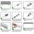 (image for) 2 Pack H5075 Big Aluminum Extrusion Channel for Suspension Mounting Linear Office Lighting System