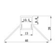 (image for) 1Meter/3.3ft Recessed LED Corner Channels 46mm x 26mm Seamless Led Housing