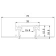 (image for) 2.5 Meter 98.4â€ Aluminum Recessed LED Corner Strip Channel 73mm x 18.5mm Seamless Led Housing