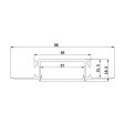 (image for) 3 Meter 118.1â€ Recessed LED Corner Channels 88mm x 18.5mm Seamless Led Housing