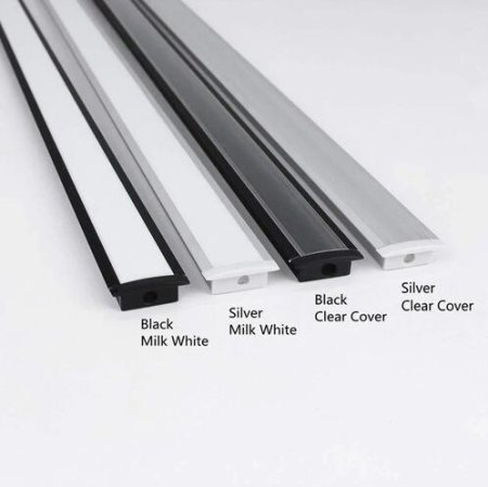 (image for) Silver U01 9x23mm U-Shape LED Aluminum Channel System for LED Strip Light Installation