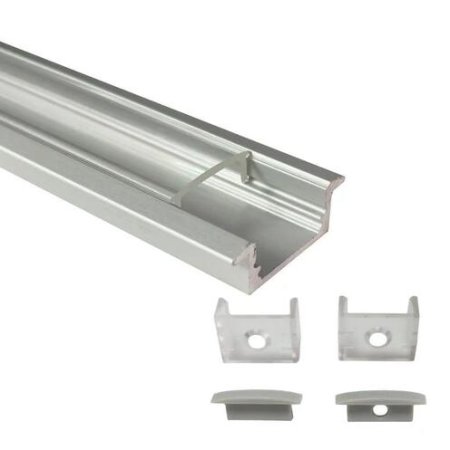 (image for) Silver U01 9x23mm U-Shape LED Aluminum Channel System for LED Strip Light Installation