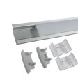 (image for) Silver U01 9x23mm U-Shape LED Aluminum Channel System for LED Strip Light Installation
