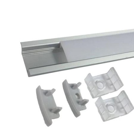 (image for) Silver U01 9x23mm U-Shape LED Aluminum Channel System for LED Strip Light Installation