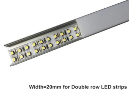 (image for) Silver U04 10x23mm U-Shape LED Aluminum Profile Aluminum Extrusion for LED Strip Light Installation