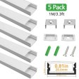 (image for) Silver U04 10x23mm U-Shape LED Aluminum Profile Aluminum Extrusion for LED Strip Light Installation