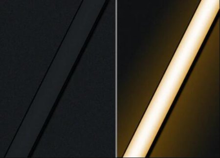 (image for) U01 All Black LED Channel System w/ Smoke Clear Black Diffuser Lens Black Aluminum Extrusion