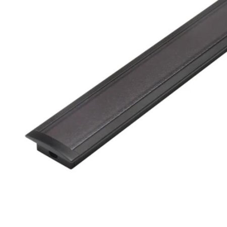 (image for) U01 All Black LED Channel System w/ Smoke Clear Black Diffuser Lens Black Aluminum Extrusion