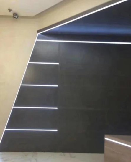 (image for) U01 All Black LED Channel System w/ Smoke Clear Black Diffuser Lens Black Aluminum Extrusion