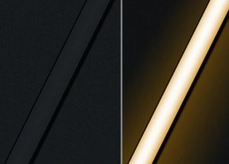 (image for) U02 All Black LED Channel System w/ Smoke Clear Black Diffuser Lens Black Aluminum Extrusion