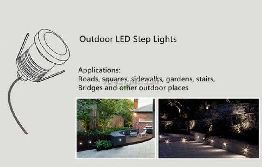8PCS Pack 1W DC12-24V IP65 LED Step Light Outdoor Waterproof Wall Light Anti-Glare Low Voltage Handrail Light