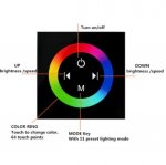 12V-24V DC TM08 Wall Panel Touchable Color Ring LED Controller for RGB Color Changing LED Strips
