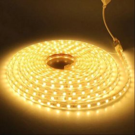 AC 110V 220V SMD5050 High Voltage Flat Strip Light 60 LEDs Per Meter 12mm Width with Wall Outlet Power Plug