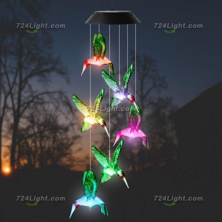 Solar Hummingbird Wind Chime Lights for Garden, Patio, Party, Yard, Window, Outdoor Decorations