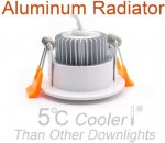 10 Pack 3W Dimmable Antifog LED Downlight CRI80 Flat Diffuser Ceiling Light -2-3/8'' Cutout