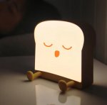 Meme Toast Bread LED Night Light Rechargeable Desk lamp with Timer for Baby Girls Boys