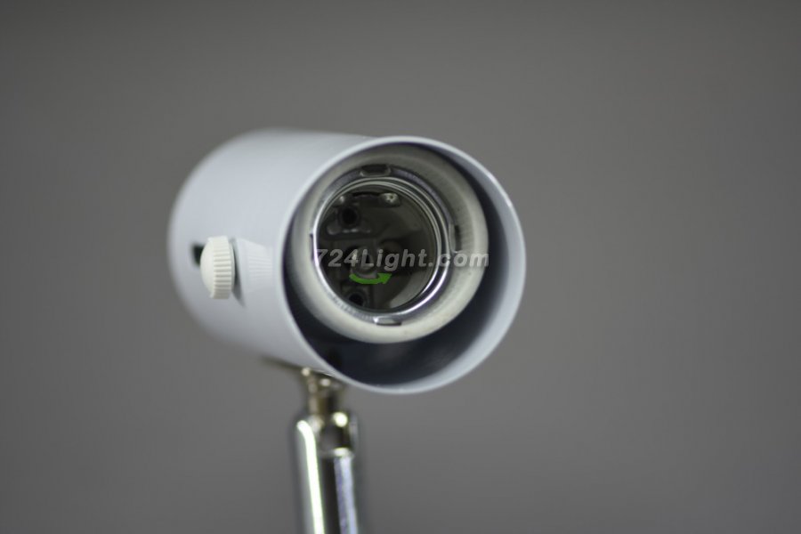 E27 screw with clip 360Â° rotary switch lamp holder White E27 Bulb Converter