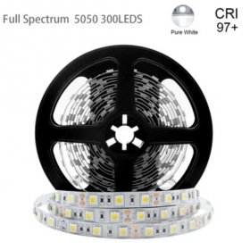 16.4FT 5Meter SMD5050 300LED 12V 60W True Color CRI95+ Full Spectrum Natural Light LED Strip Light