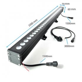 Linkable 7060 Linear LED RGB Wall Washer Lights with Remote Controller, 36W Waterproof Color Changing Wall Washer LED Light for Outdoor/Indoor Lighting Projects, Hotels, Building Wall Decorations