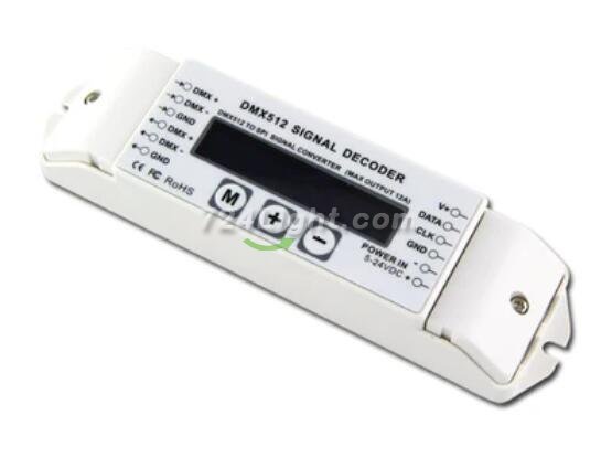 BC-820 DMX512 DATA Decoder for IC controlled Addressable Dream Color LED Strip Lights Compatible with IC models 6803/8806/2811/2801/3001/9813