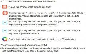 DC12V-24V Output Current 4A/Channel LED Wireless RF 4keys Touch Controller Common Anode LED RGB Controller