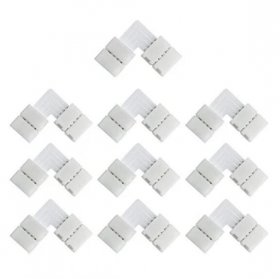 10pcs Pack Solderless Snap Down 4Conductor LED Strip Connectors for 10mm Wide SMD5050 RGB Color Flex LED Strips