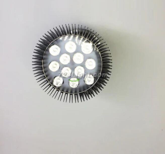 12W (12x1W) PAR38 LED Lamp with E27 Edison Screw Base 90W Equivalent 100-240V AC Black Housing Indoor Type