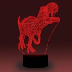 Animal Images 3D Illusion LED Night Light w/ 16 Colors Remote Touch Switch Adjustable Brightness for Kids Bedroom Decoration