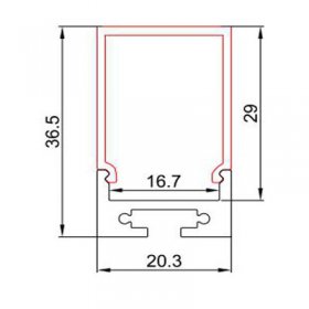 PB-AP-GL-029 LED Aluminium Channel 1 Meter(39.4inch) Recessed Aluminum LED profile with flange LED Channel For 5050 5630 Multi Row LED Strip Lights