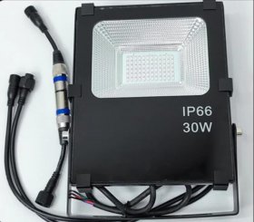 DMX512 RGB LED Flood Light 30W AC110-220V Outdoor IP66 LED WallWasher BLACK Aluminum Case Tempering Glass Cover High Lumen Security Light,Tunnel Spotlight Garden Landscape Lawn Lamp